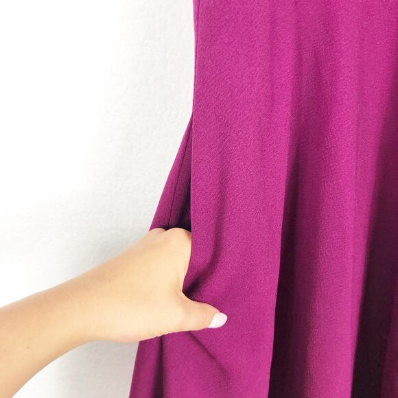 NWOT Dress The Population Catalina Fit & Flare Cocktail Dress Large Magenta Chic - Picture 10 of 13